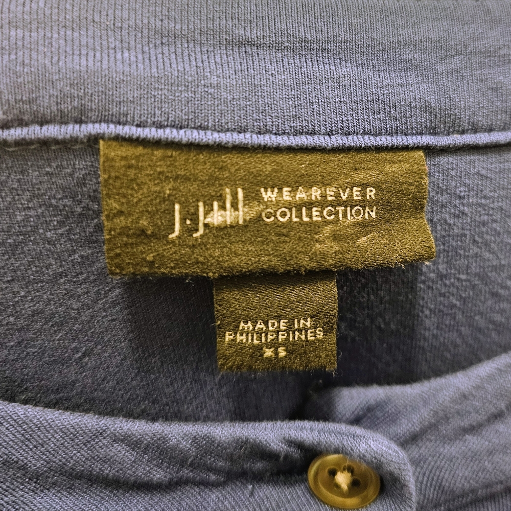 J Jill Wearever Blue Tunic XS Button Front Pockets Soft Knit Top - Picture 8 of 8